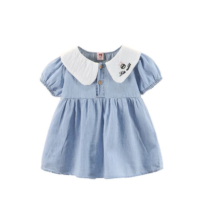 Vestido Infantil Jeans Orelhinhas