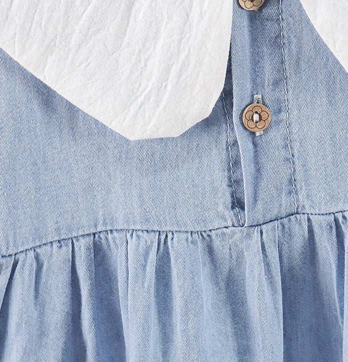 Vestido Infantil Jeans Orelhinhas