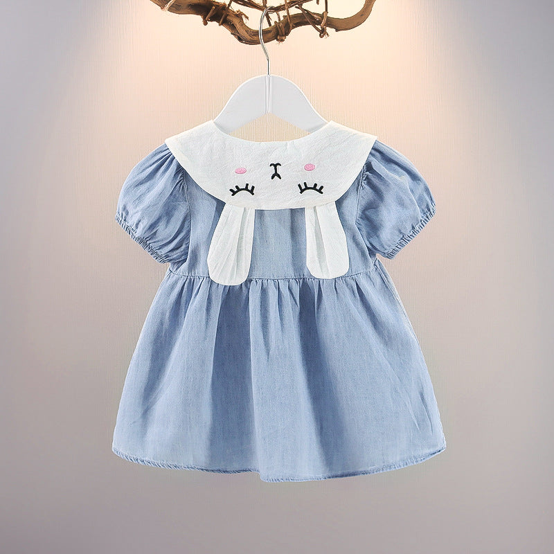 Vestido Infantil Jeans Orelhinhas