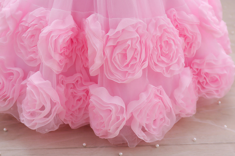 Vestido Infantil De Festa Flores Laçinho