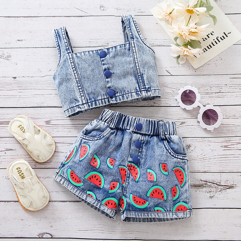 Conjunto Infantil Jeans Melancia