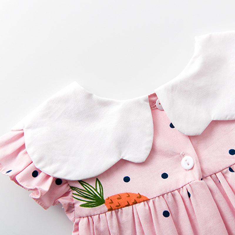 Vestido Infantil Rosa Abacaxi