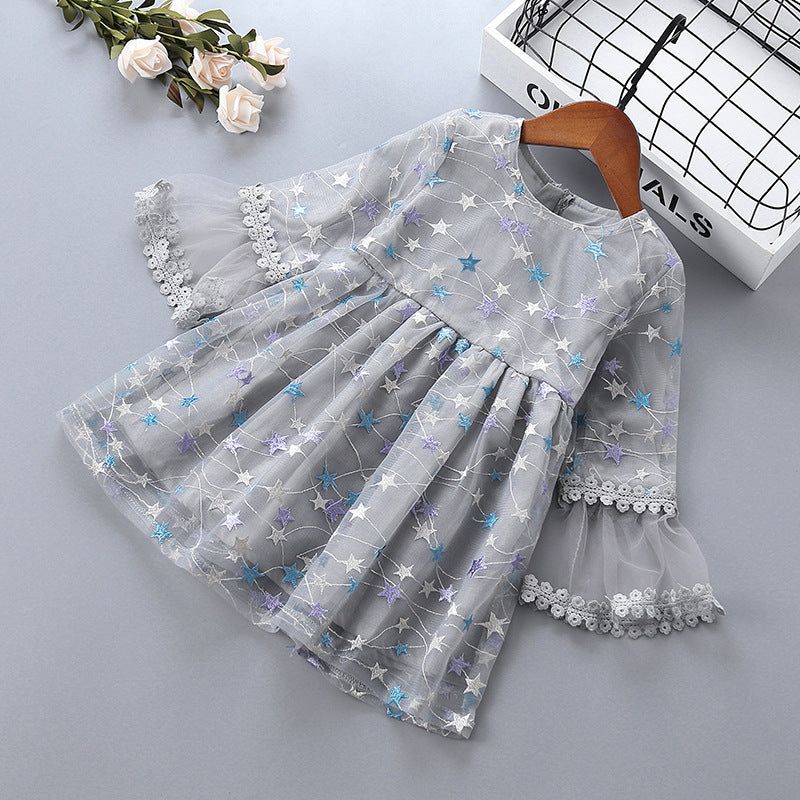 Vestido Infantil Estrelinhas e Tule