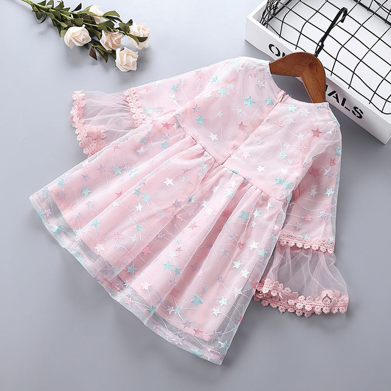 Vestido Infantil Estrelinhas e Tule