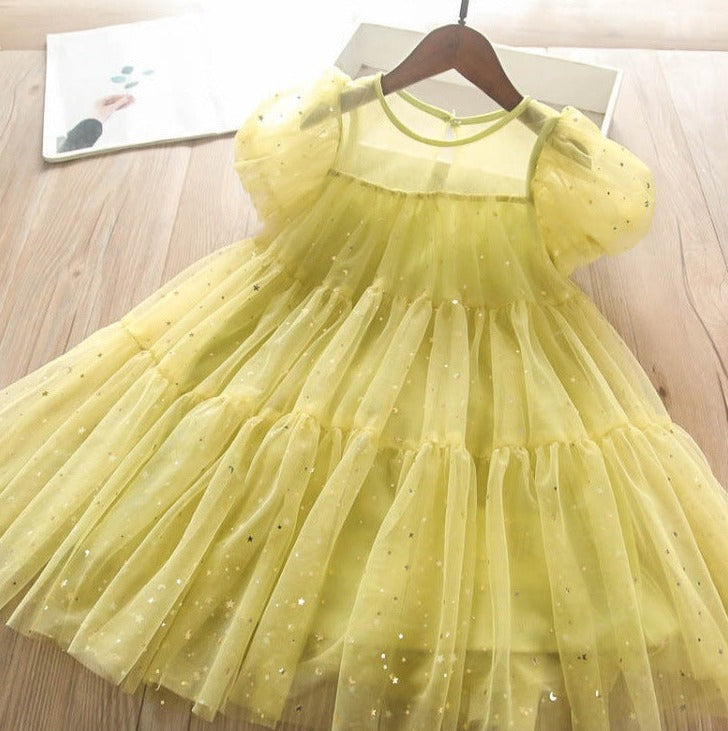 Vestido Infantil Estrelinhas Tule