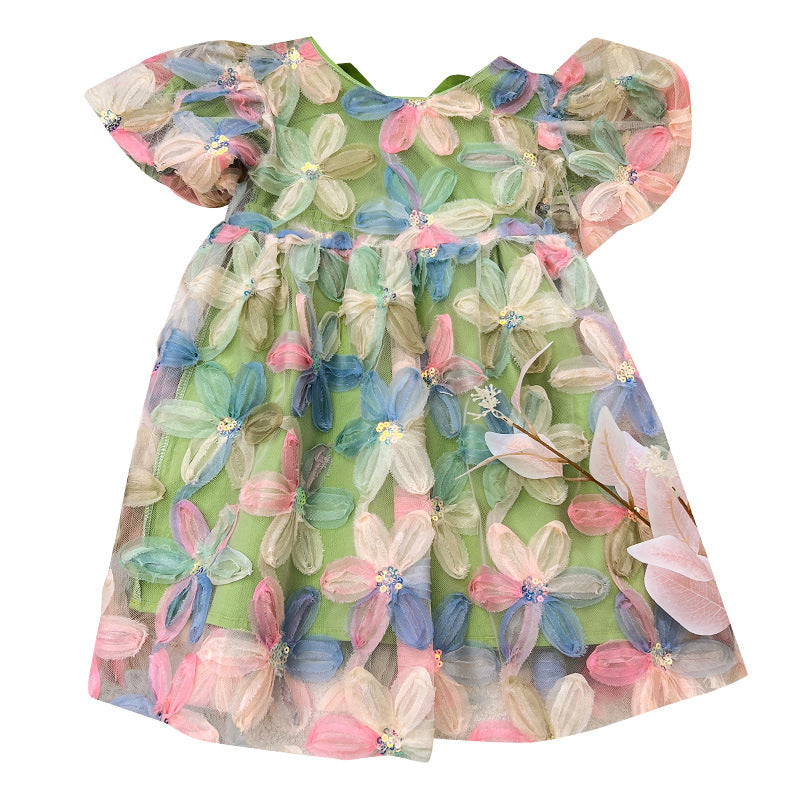 Vestido Infantil Floral + Laçinho