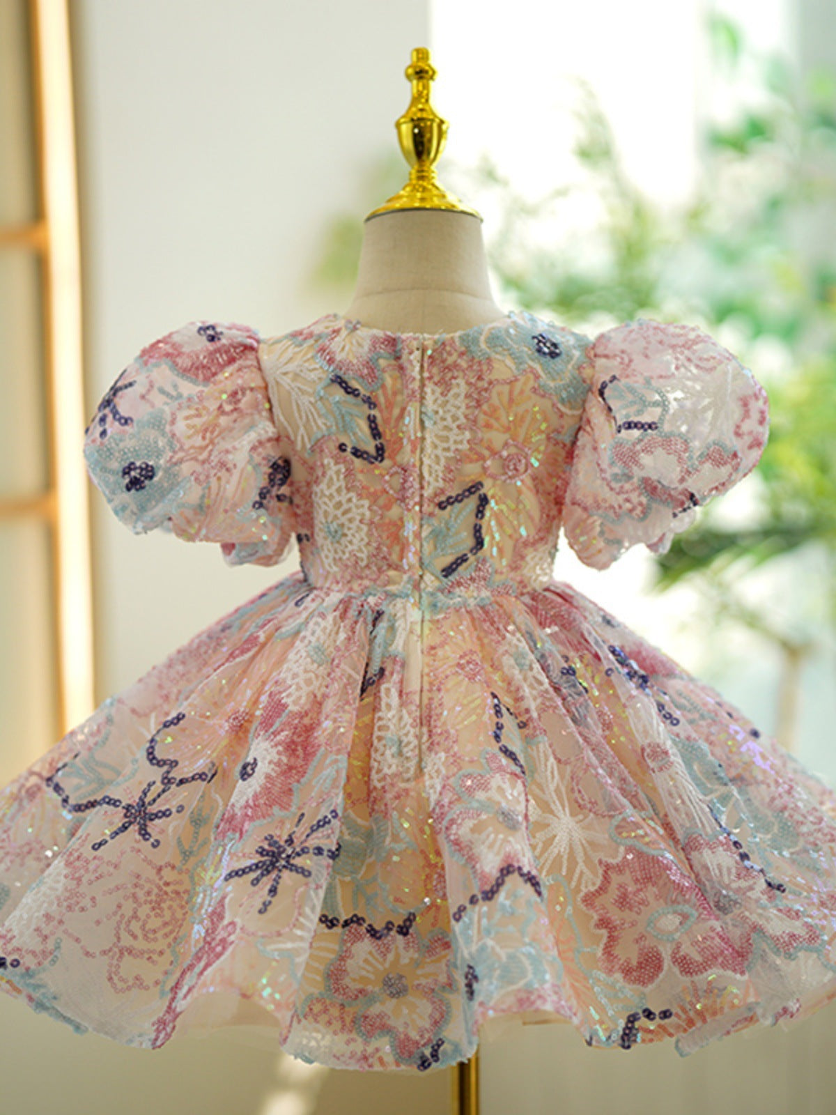 Vestido Infantil De Festa Floral e Laçinho