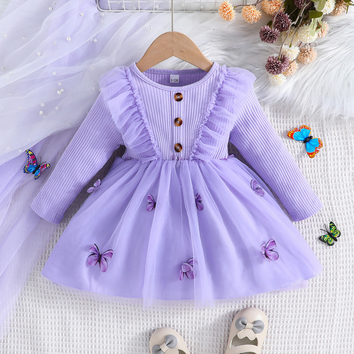 Vestido Infantil Roxo Borboletinhas