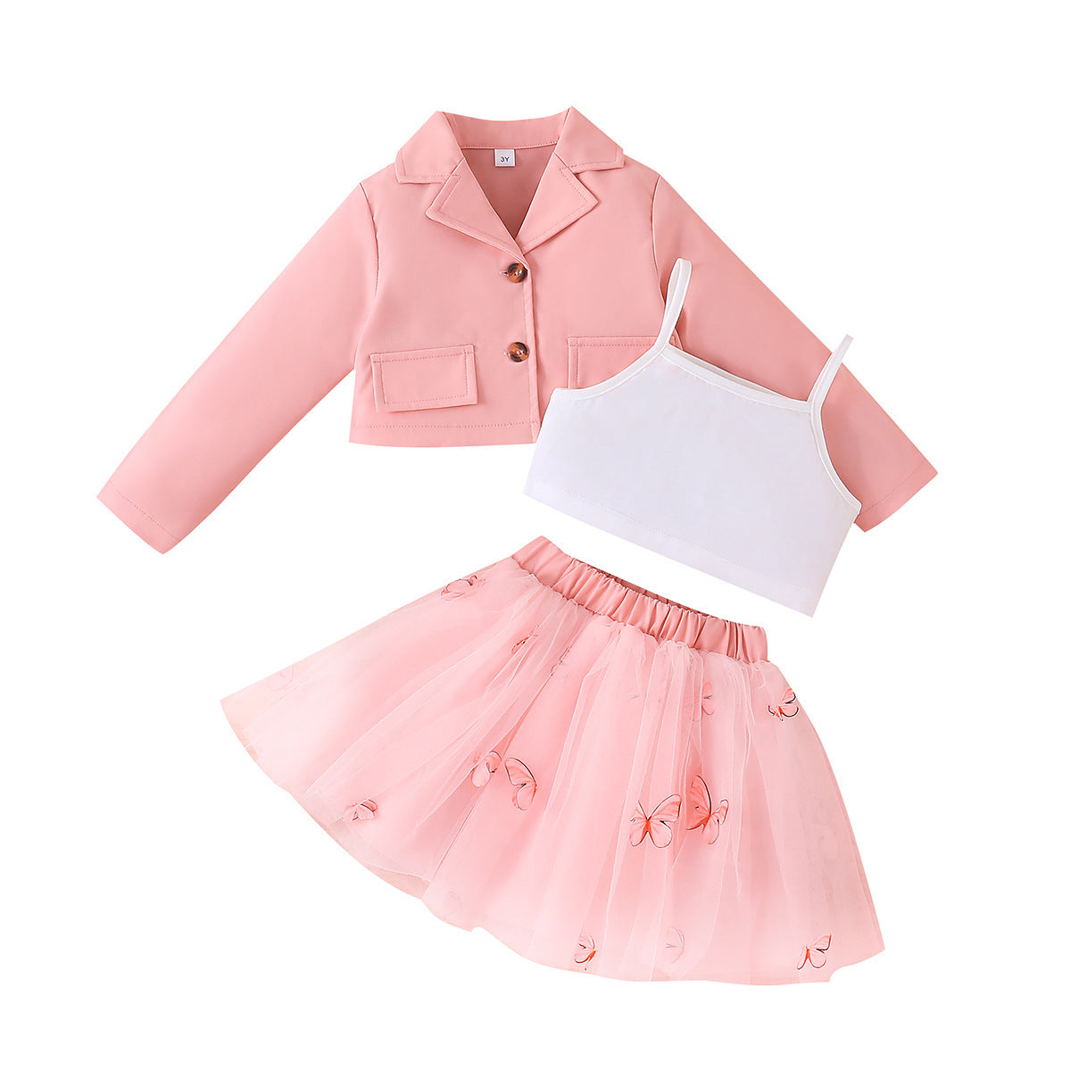 Conjunto Infantil Feminino 3 Peças Tule Borboletinhas