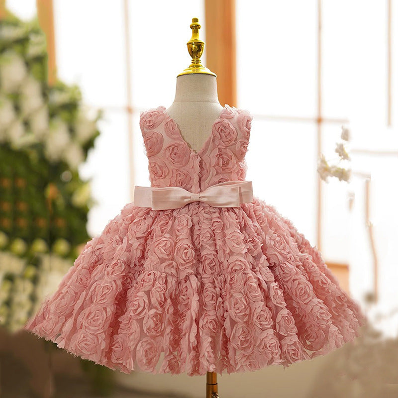 Vestido De Festa Infantil Rose Flores