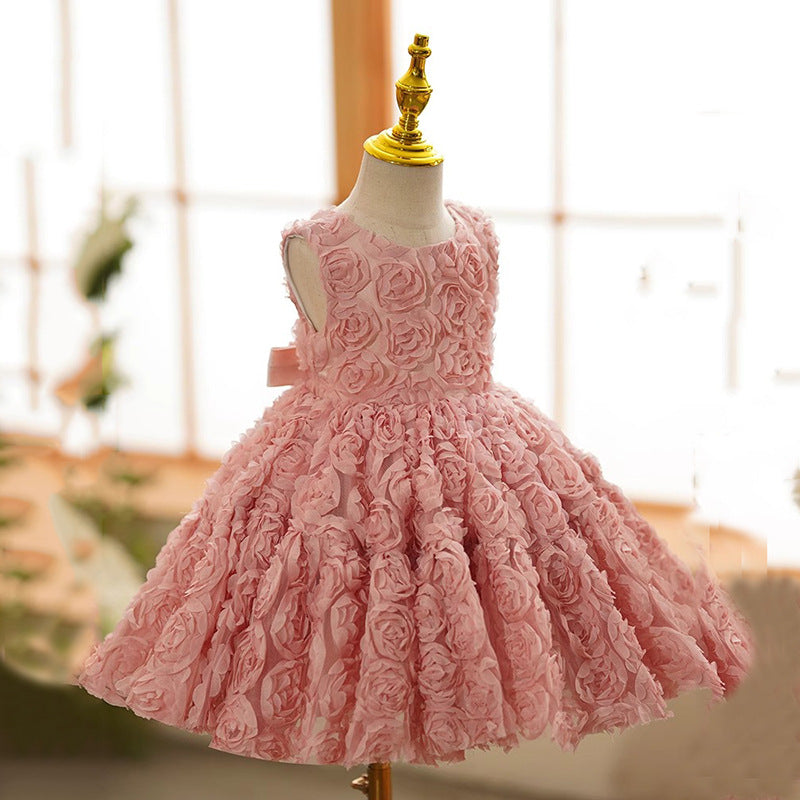 Vestido De Festa Infantil Rose Flores