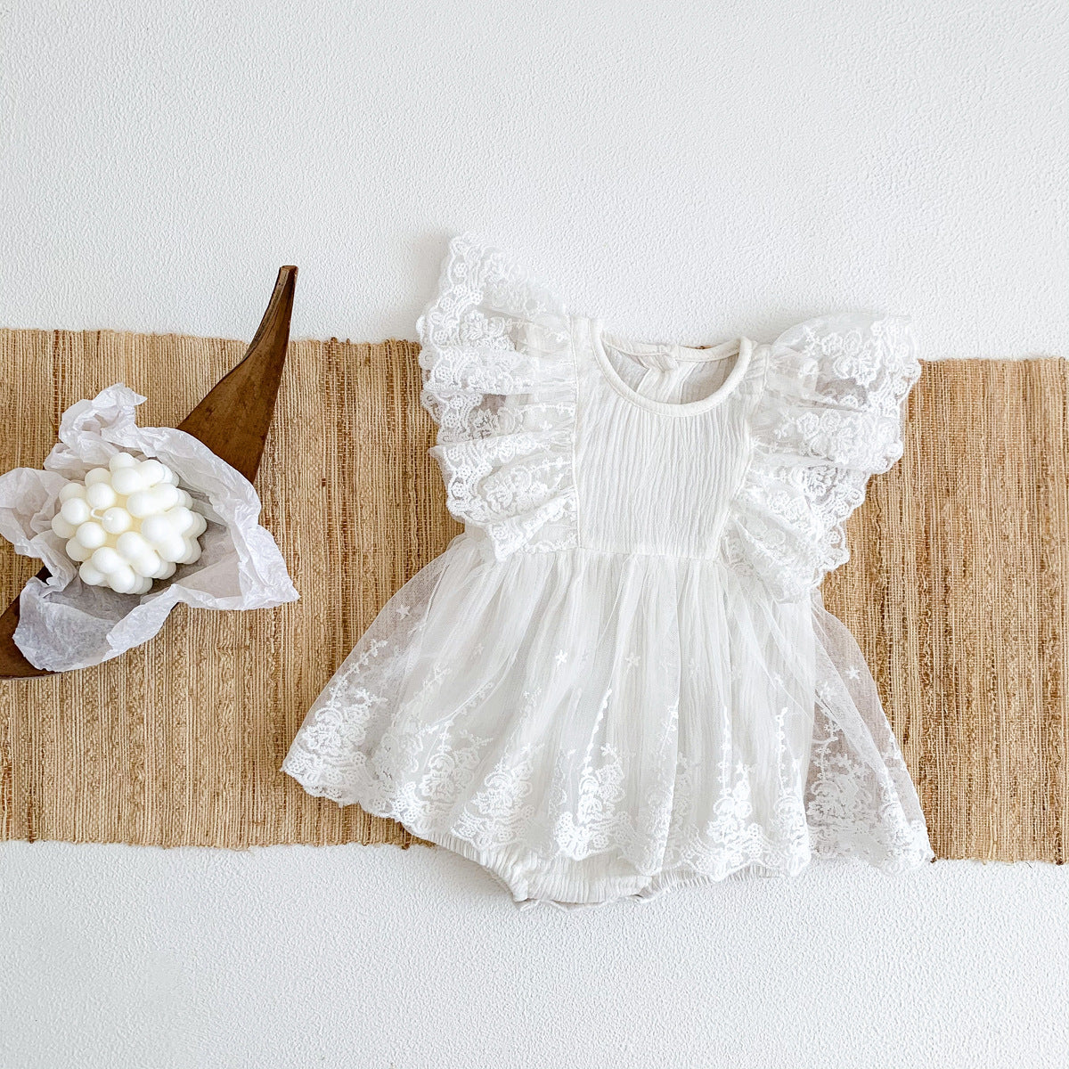 Body Infantil Feminino Branco Rendinha