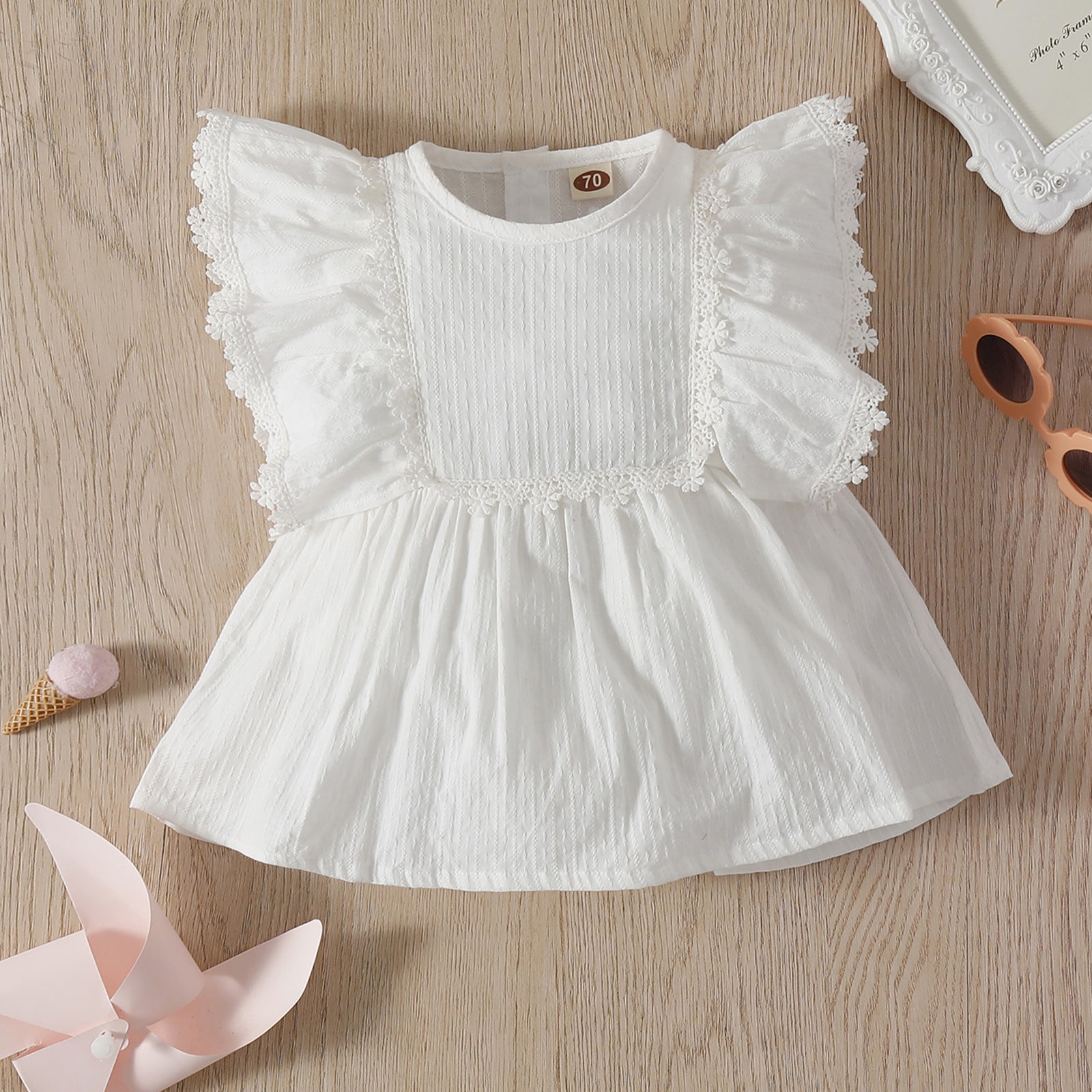 Vestido Infantil Branco Manguinha