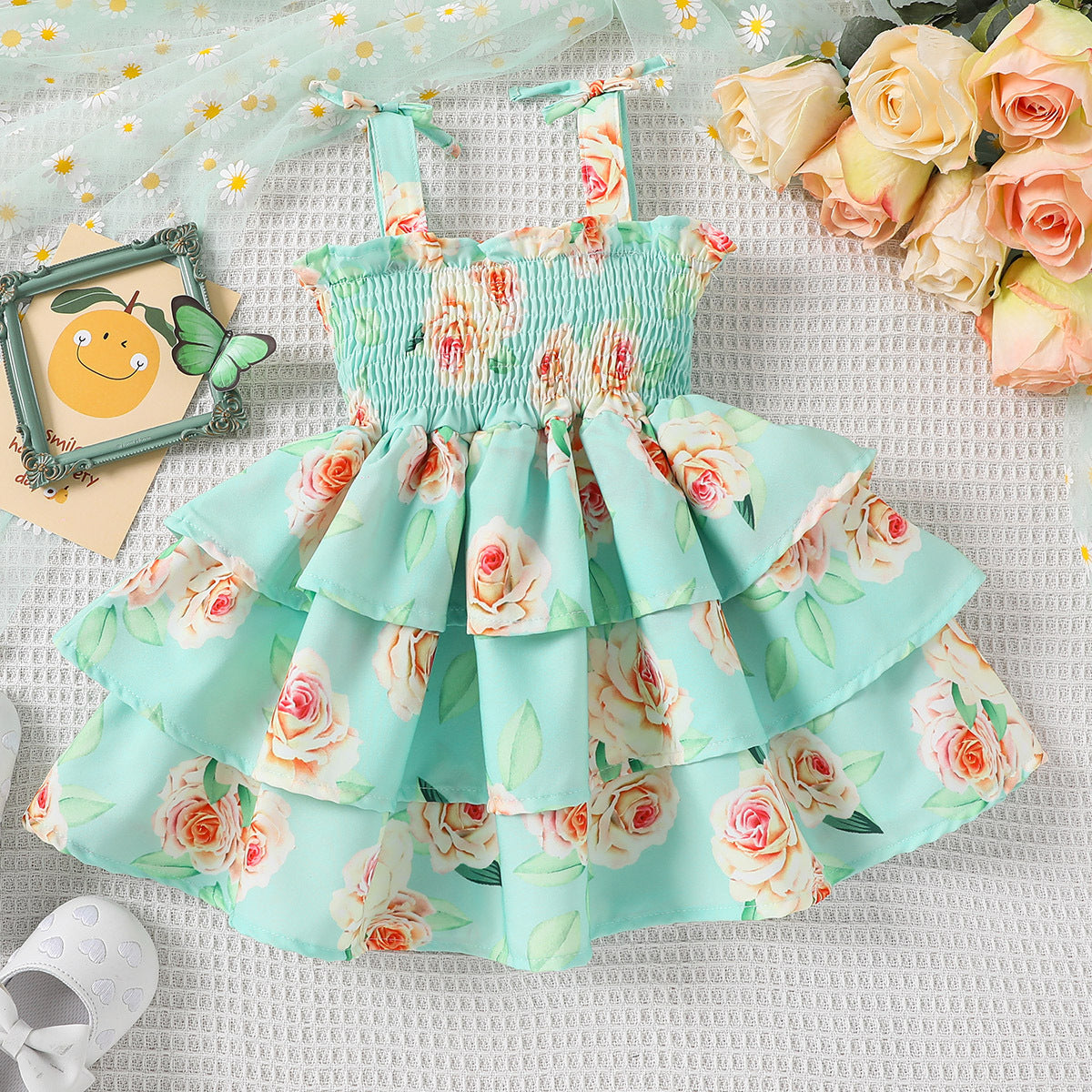 Vestido Infantil Floral Camadinhas