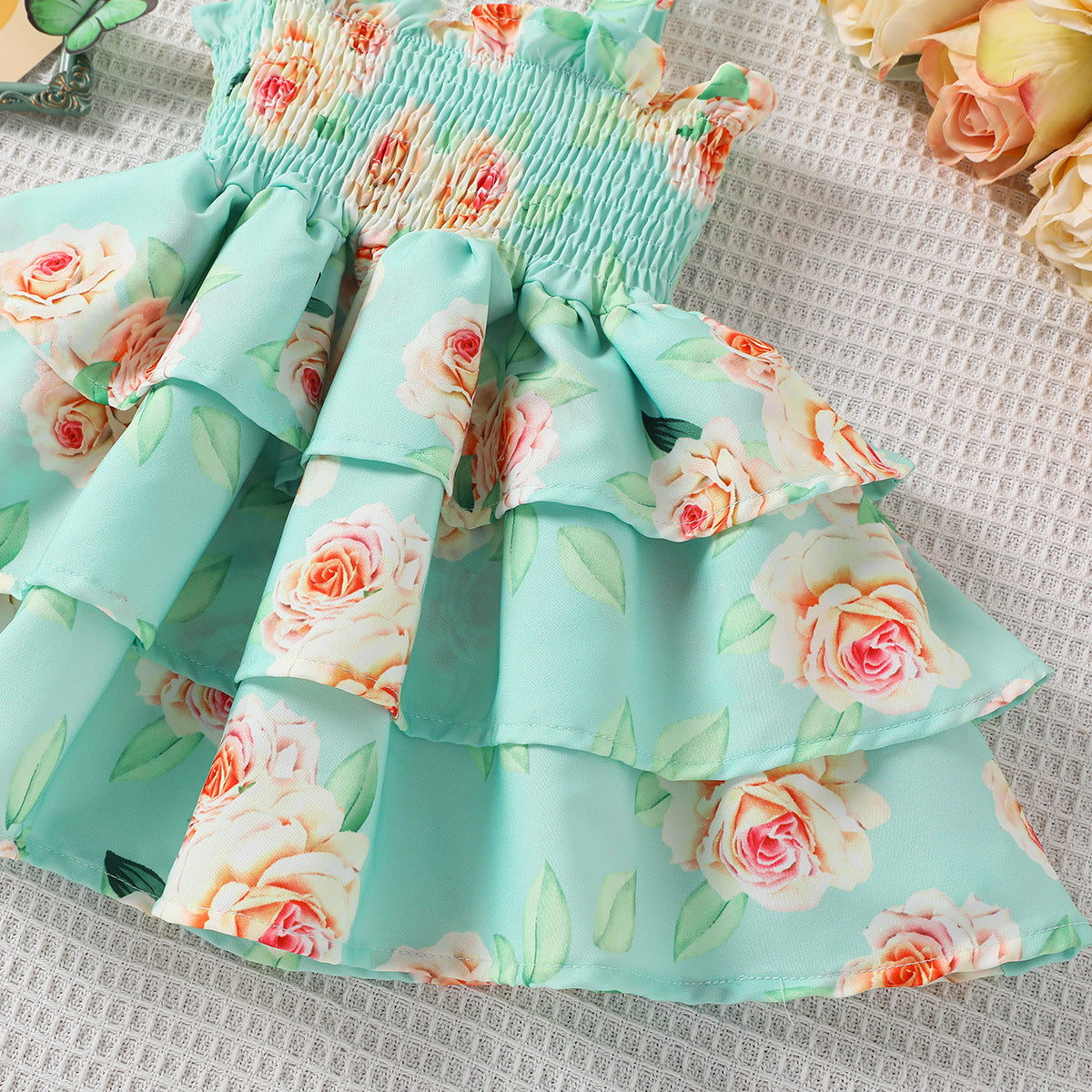 Vestido Infantil Floral Camadinhas