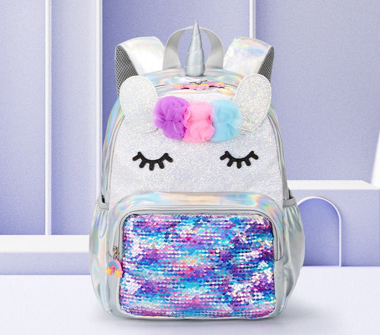 Mochila Infantil Unicórnio Paetê