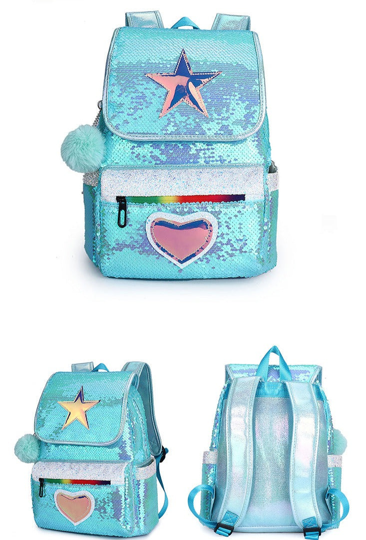 Mochila Escolar Estrelinha e Coração