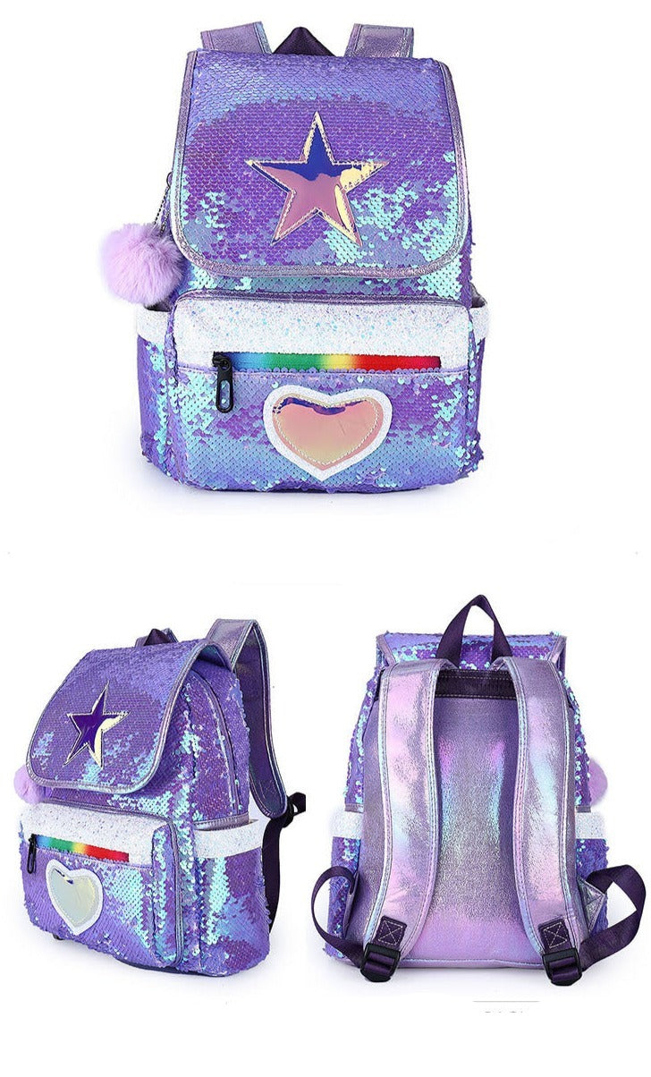 Mochila Escolar Estrelinha e Coração