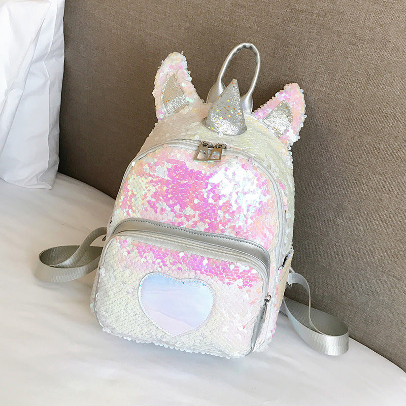 Mochila Infantil Feminina Unicórnio Brilhante