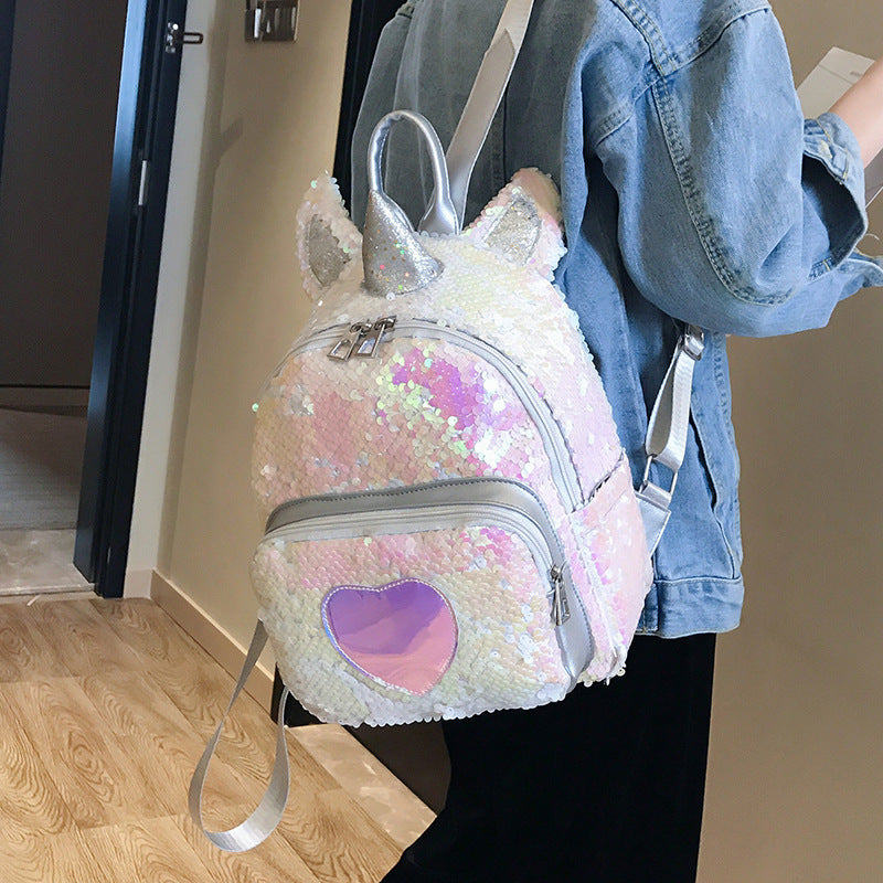 Mochila Infantil Feminina Unicórnio Brilhante