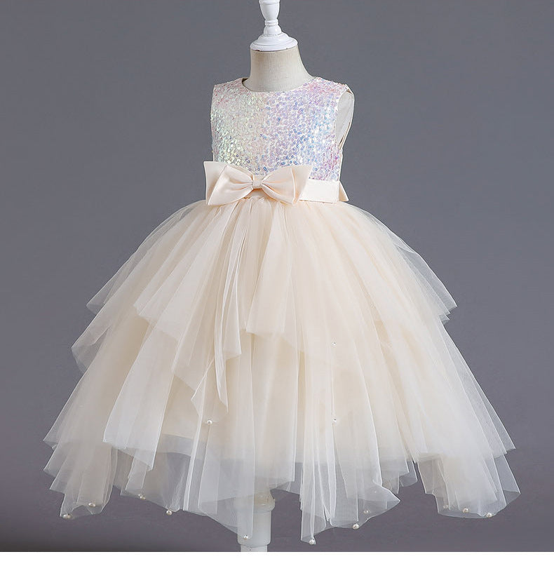 Vestido Infantil De Festa Brilhante Tule