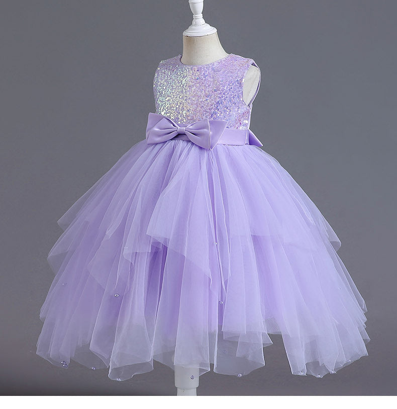 Vestido Infantil De Festa Brilhante Tule