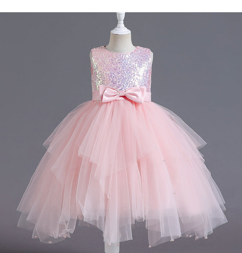 Vestido Infantil De Festa Brilhante Tule