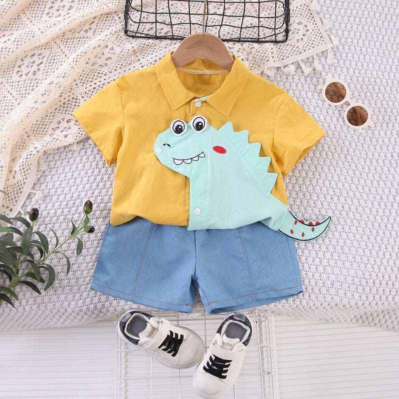 Conjunto Infantil Masculino Camisa Dino