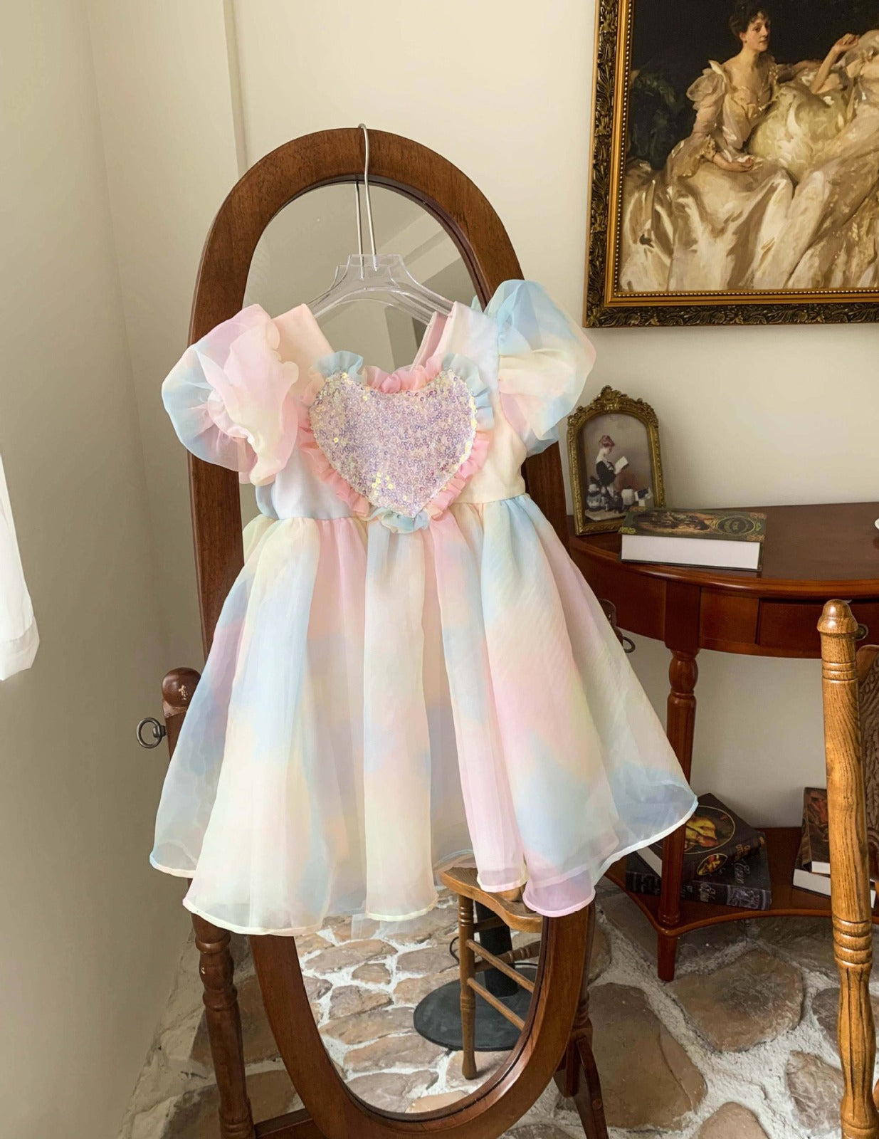 Vestido Infantil Coração Brilhante