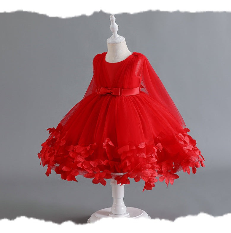 Vestido Infantil Tule Barrinha Flores