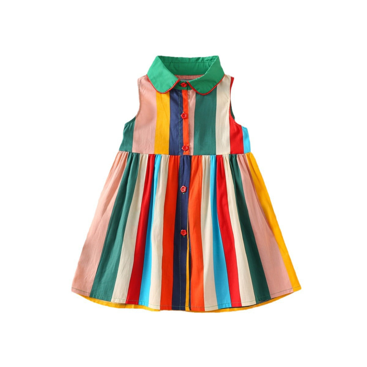 Vestido Infantil Listras Coloridas