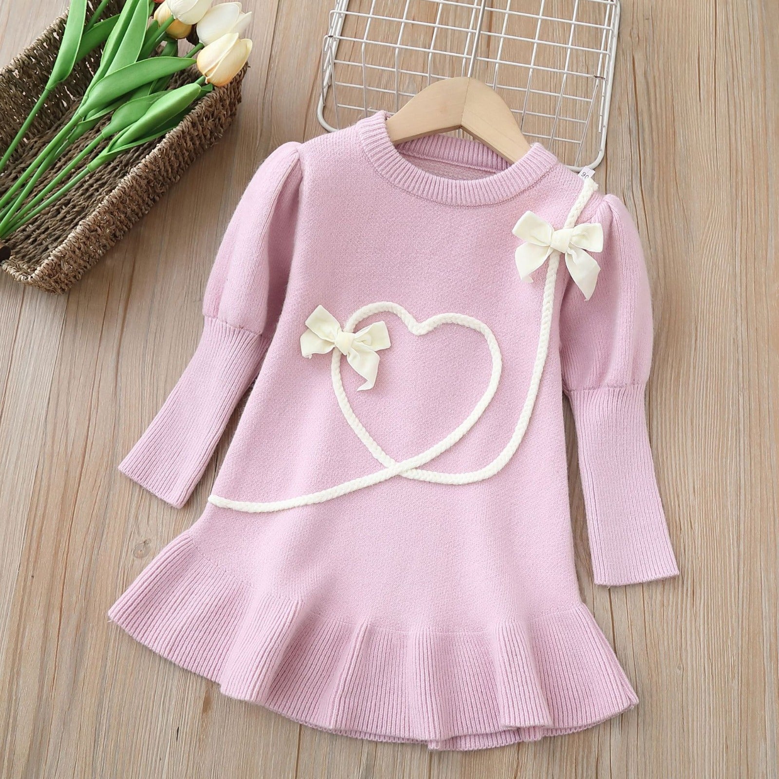 Vestido Infantil Tricô laçinho