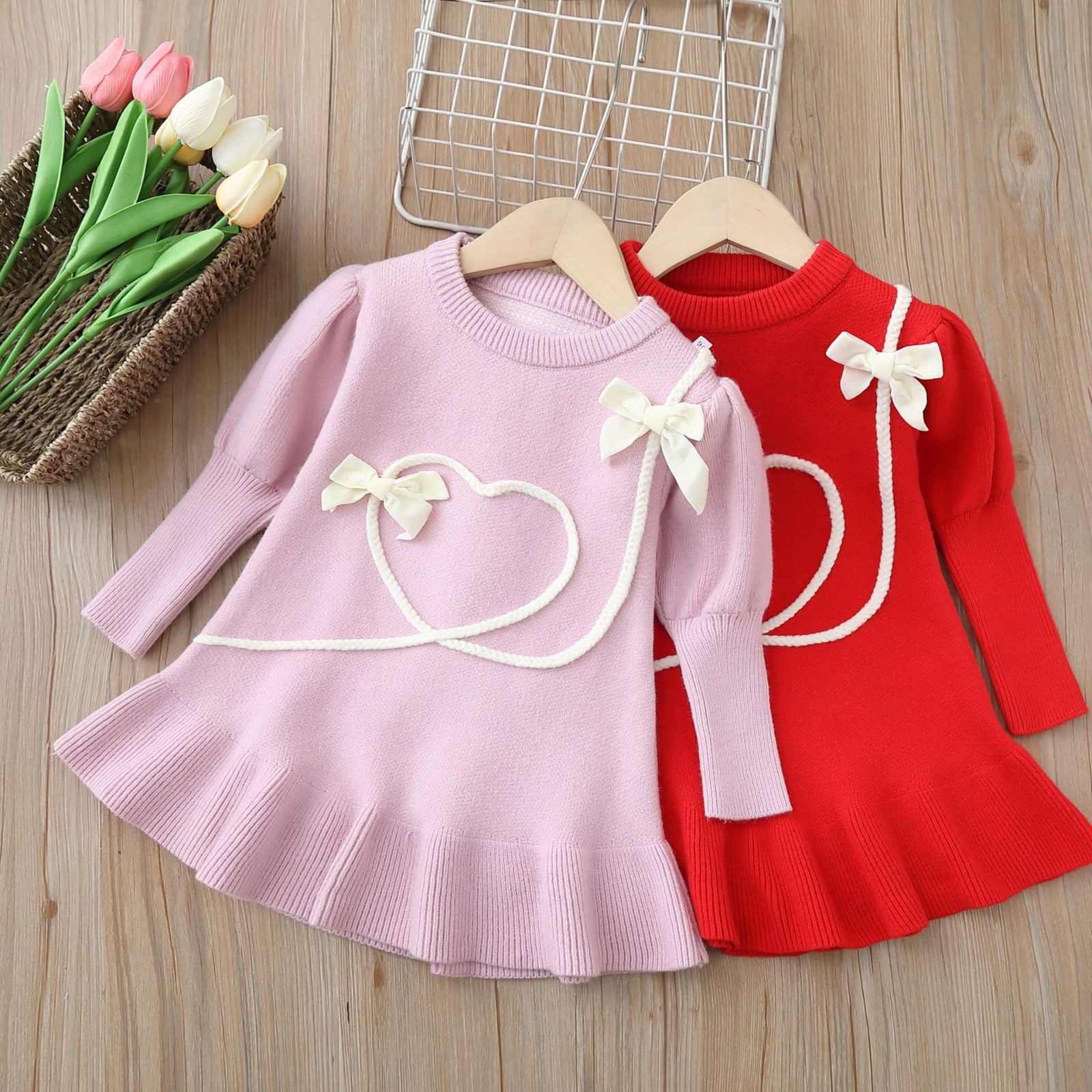 Vestido Infantil Tricô laçinho