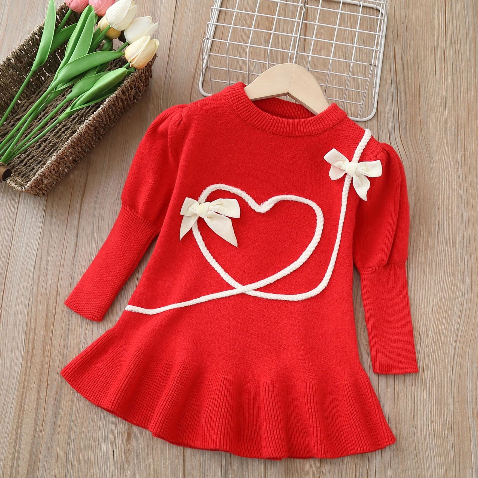 Vestido Infantil Tricô laçinho