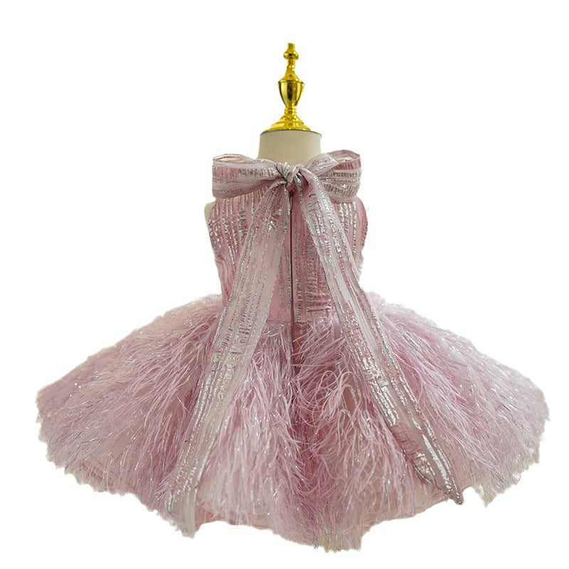 Vestido Infantil De Festa Rosa Brilhante