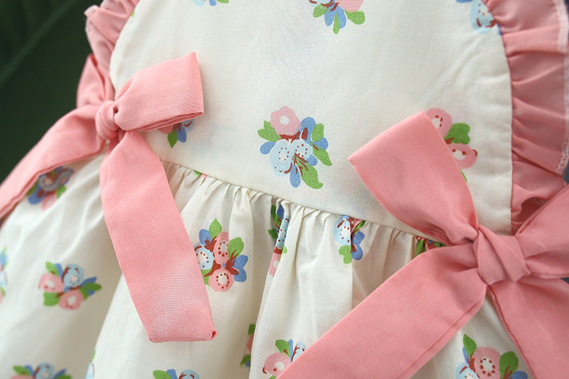 Vestido Infantil Florzinhas e Laçinhos + Chapéu