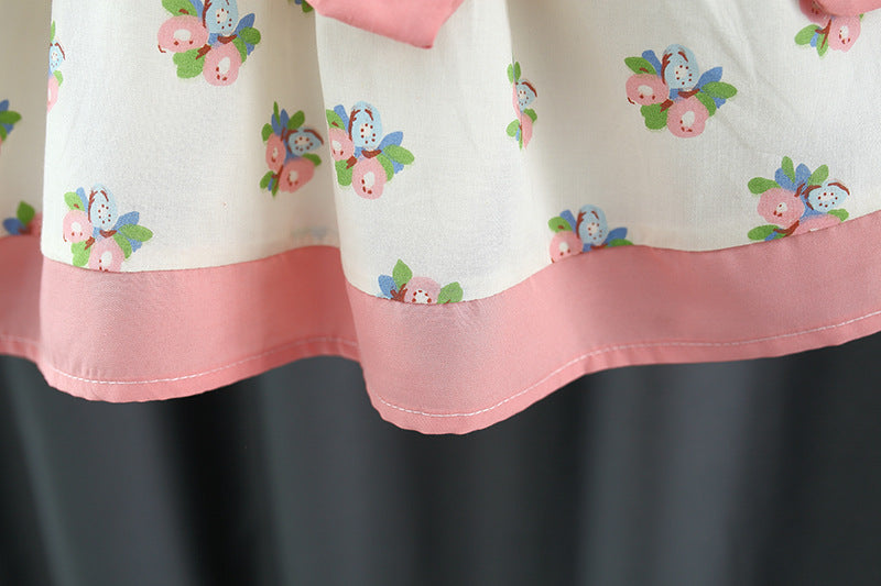 Vestido Infantil Florzinhas e Laçinhos + Chapéu