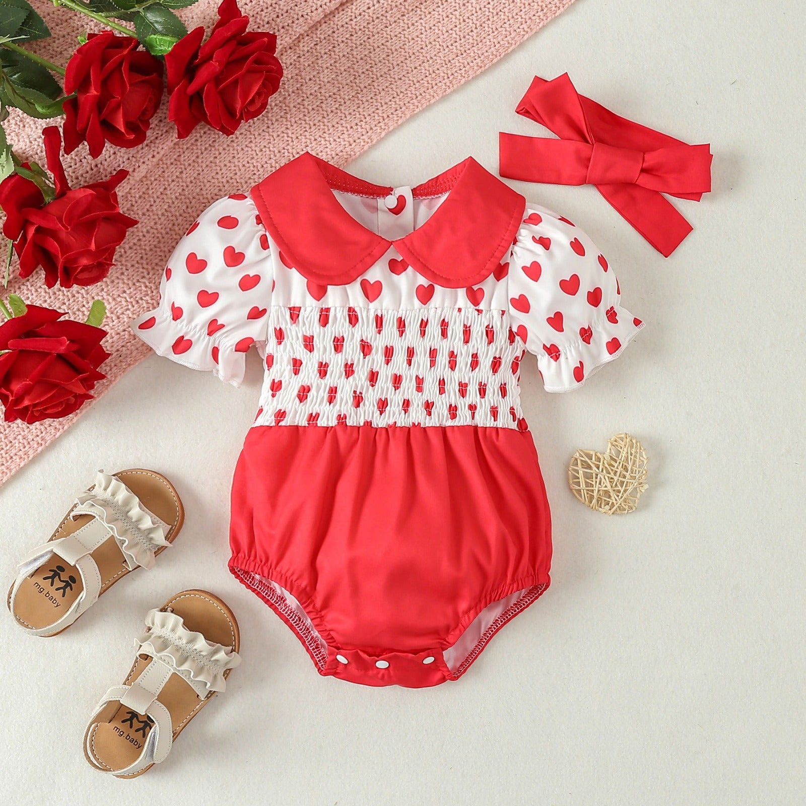 Body Infantil Feminino Gola Corações