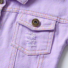 Jaqueta Infantil Jeans Colors Botões