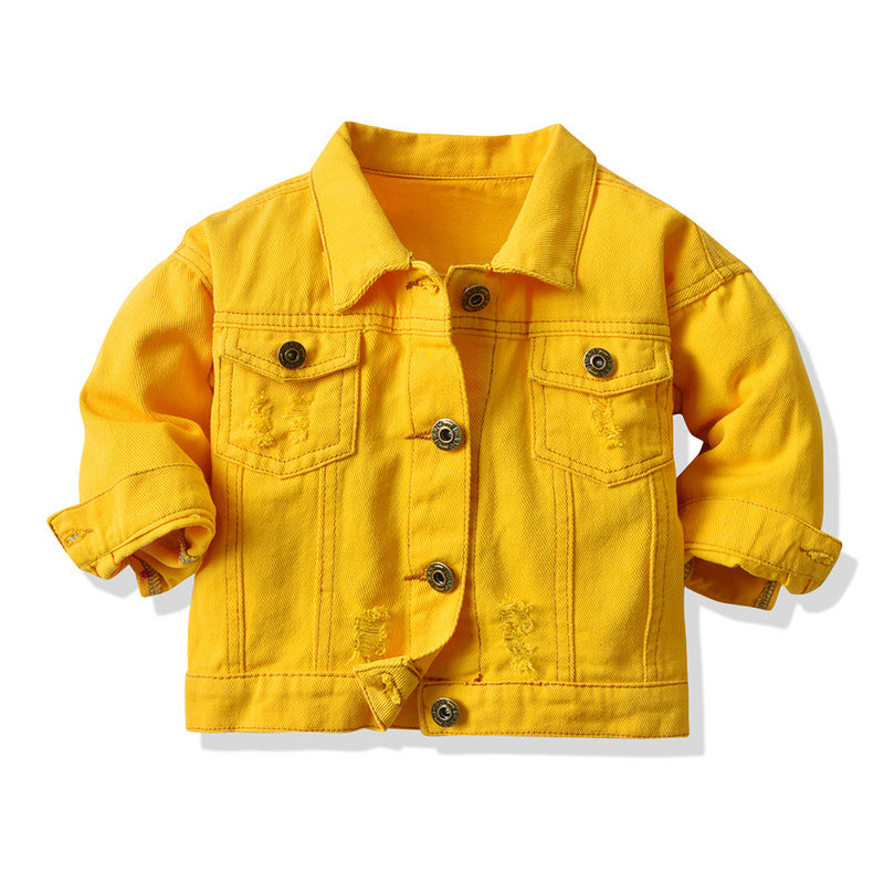 Jaqueta Infantil Jeans Colors Botões