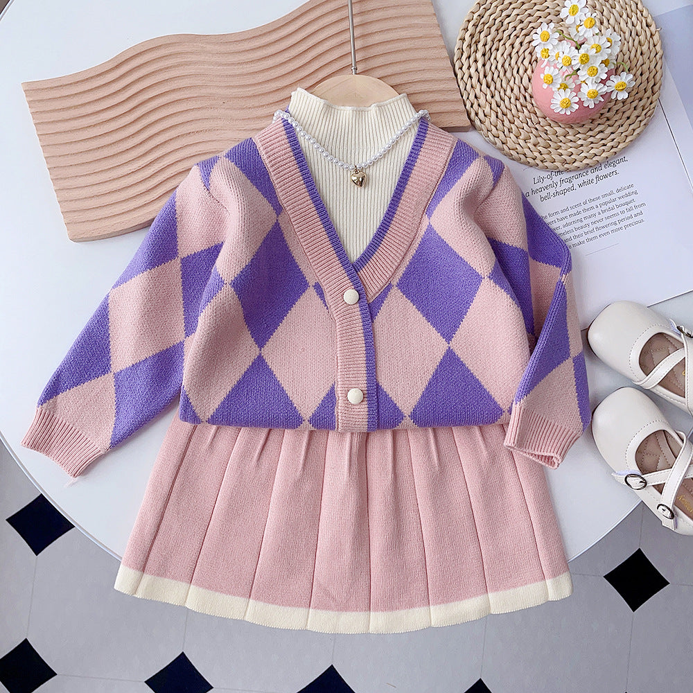 Conjunto Infantil Feminino Tricô Saínha