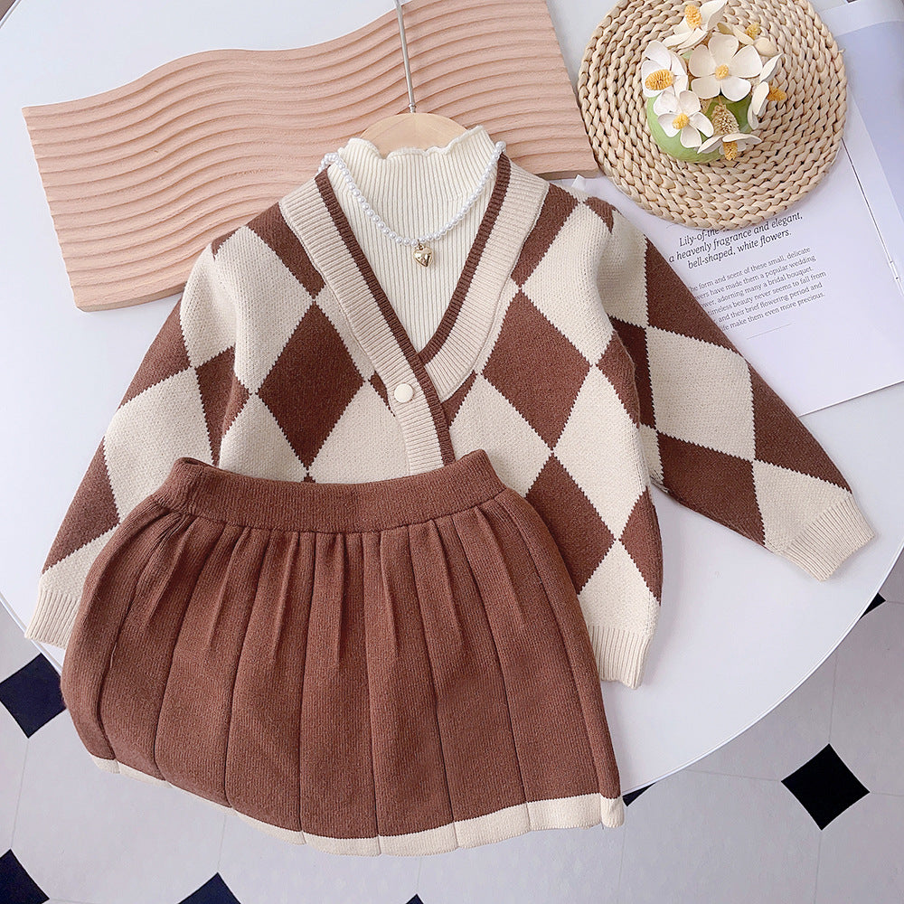 Conjunto Infantil Feminino Tricô Saínha