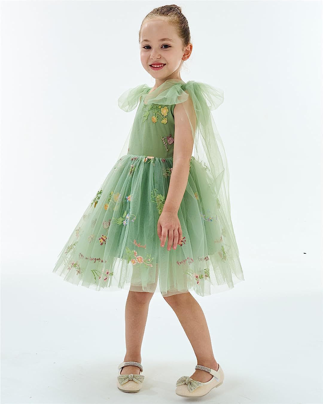 Vestido Infantil Laço Bordado Florzinhas