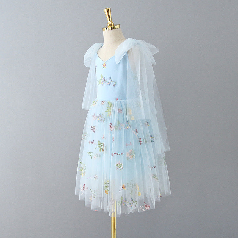 Vestido Infantil Laço Bordado Florzinhas