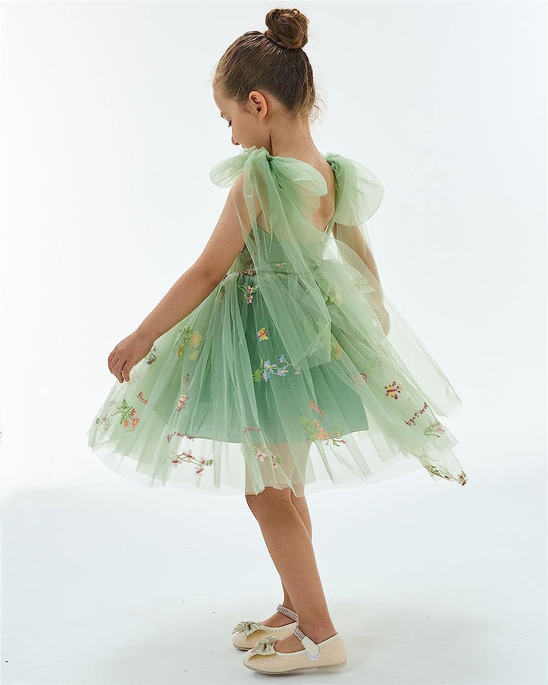 Vestido Infantil Laço Bordado Florzinhas