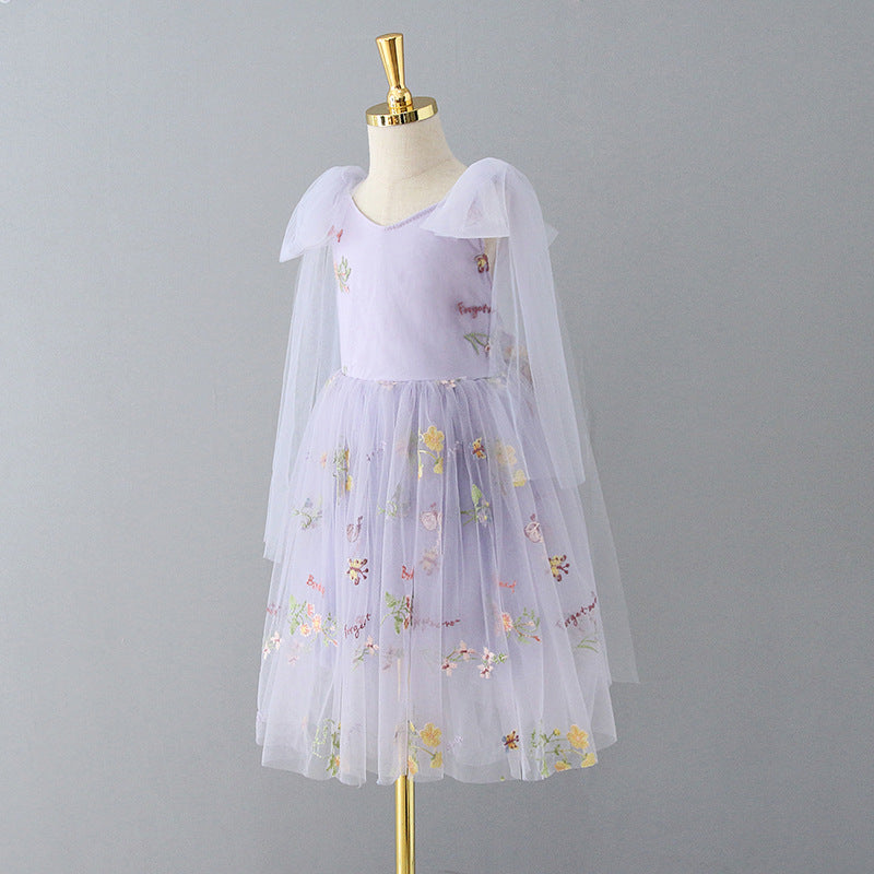 Vestido Infantil Laço Bordado Florzinhas