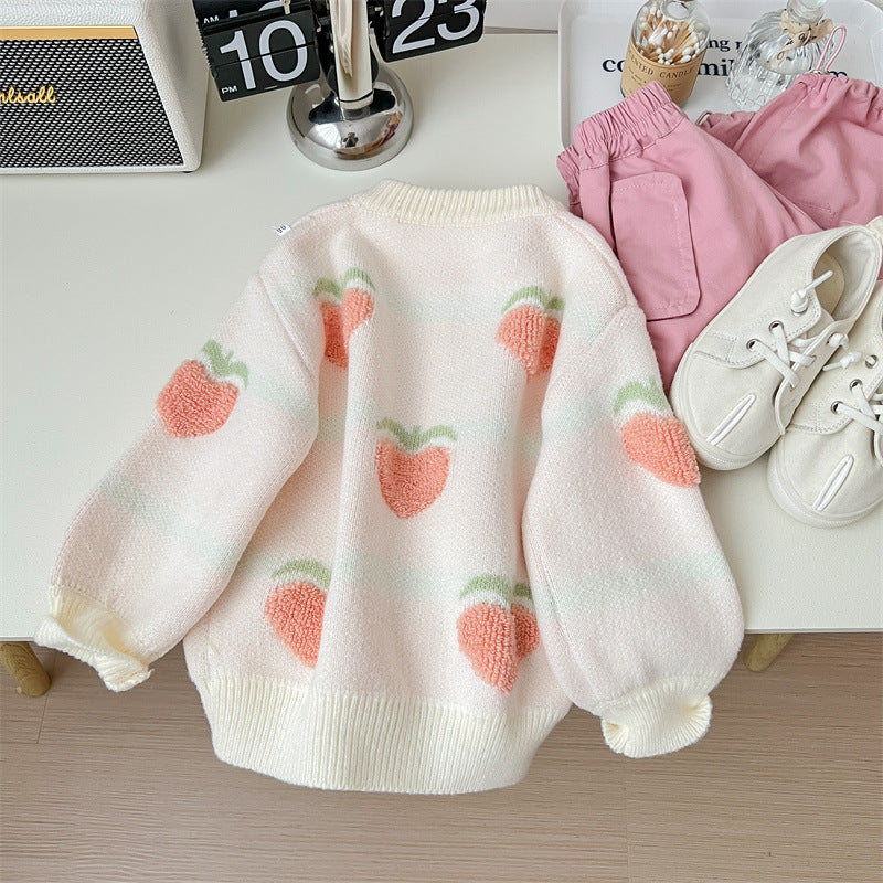 Cardigan Infantil Feminino Frutinha Coração