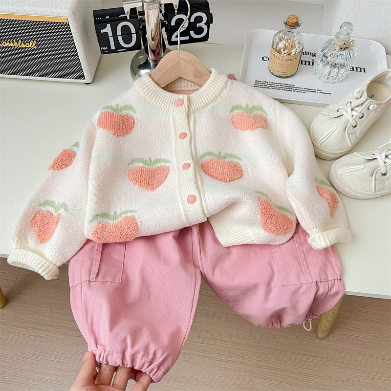 Cardigan Infantil Feminino Frutinha Coração