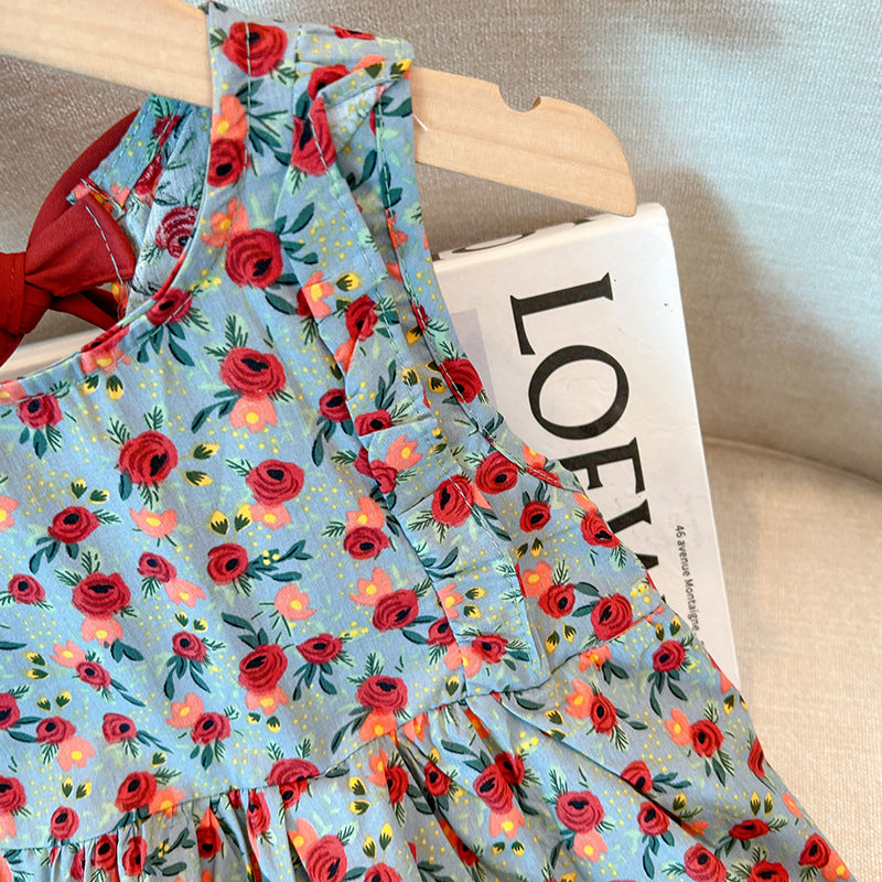 Vestido Infantil Florzinhas Vermelha