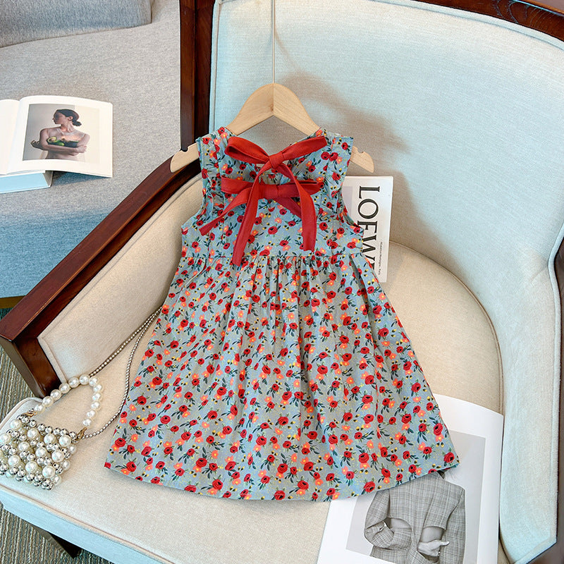 Vestido Infantil Florzinhas Vermelha